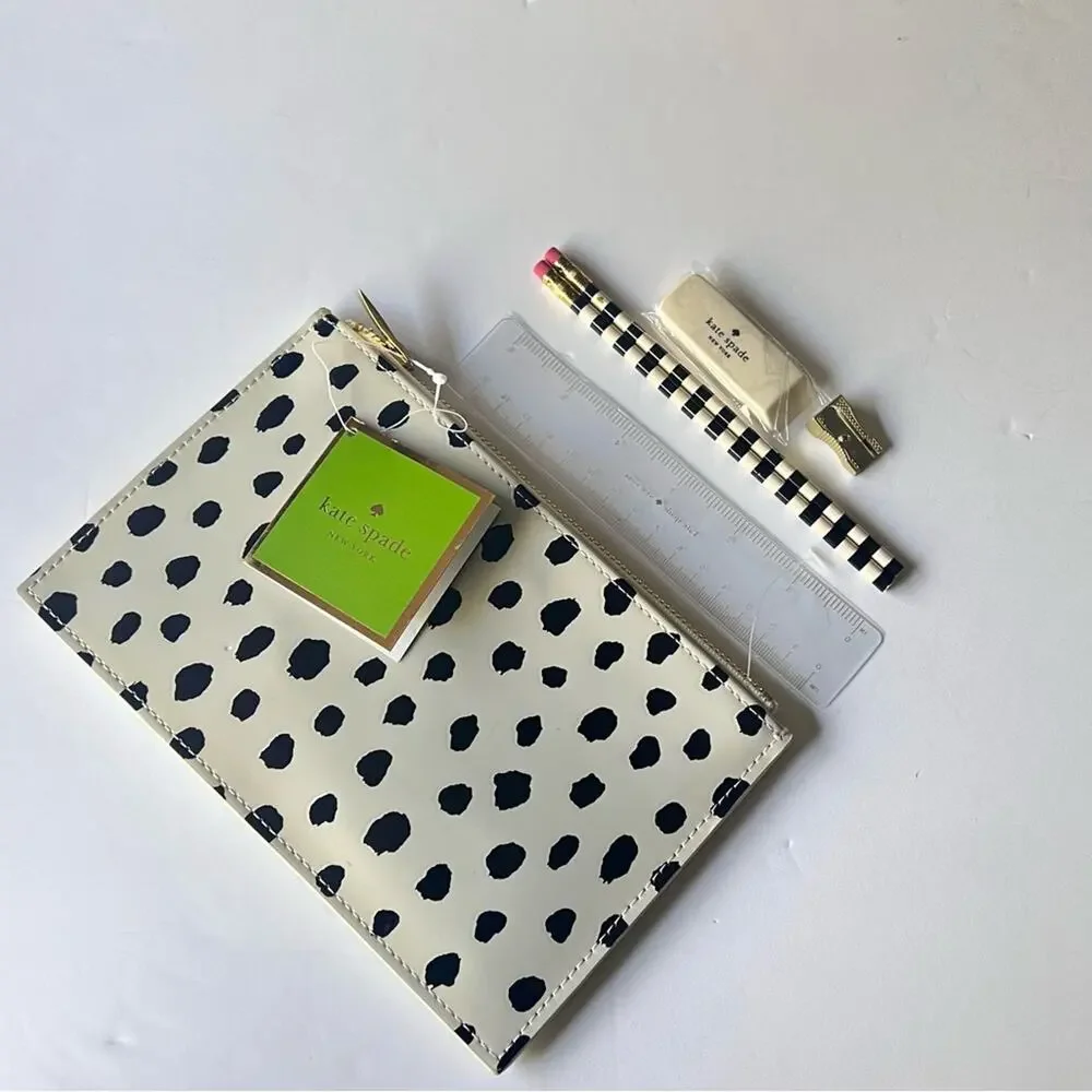 Kate Spade New York Flamingo Dot Pencil Pouch NWT